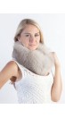 Grey fox fur headband - neck warmer
